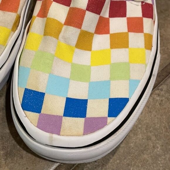 Vans Rainbow Checkerboard Slip-on Sneakers Unisex Size M4 W 5.5 500714 - Picture 10 of 12